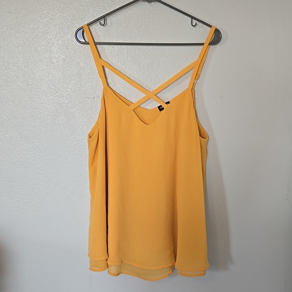 Torrid | Gold Criss Cross Front Tank Size 0